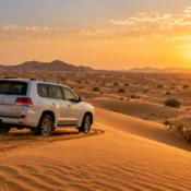 Golden SUV Adventure at Sunset